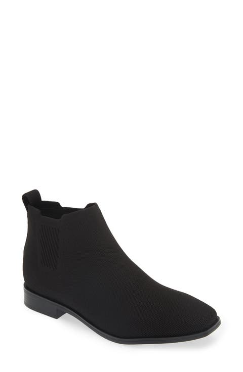 Square-Toe Water-Repellent Ankle Boots