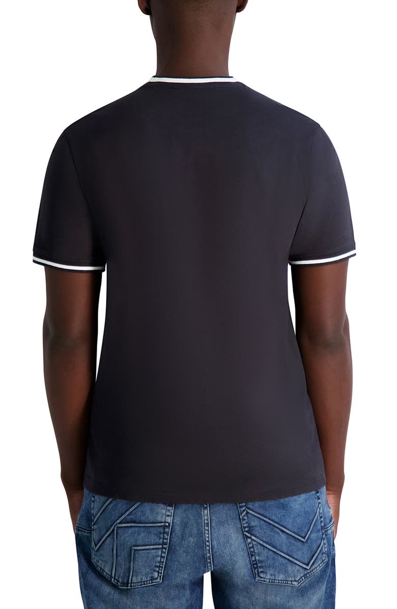 KARL LAGERFELD PARIS Contrast Logo Pima Cotton Ringer T-Shirt, Alternate, color,
