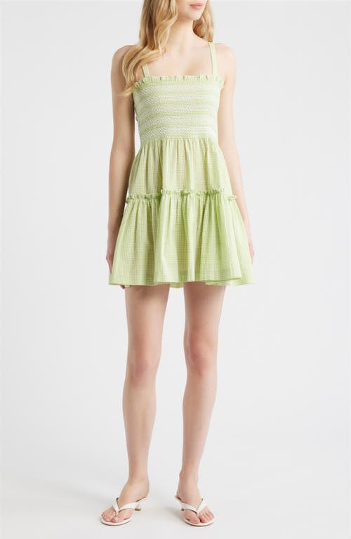 Hill House Home The Seraphina Nap Minidress in Green/white Gingham at Nordstrom, Size Large