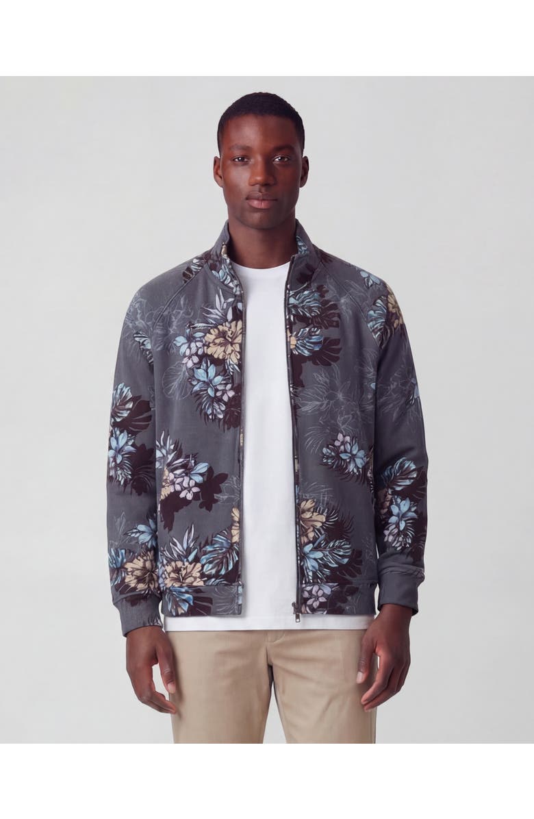 Lords of Harlech Exotic Floral Mens Printed Zip Jacket, Alternate, color, Exotic Floral Black