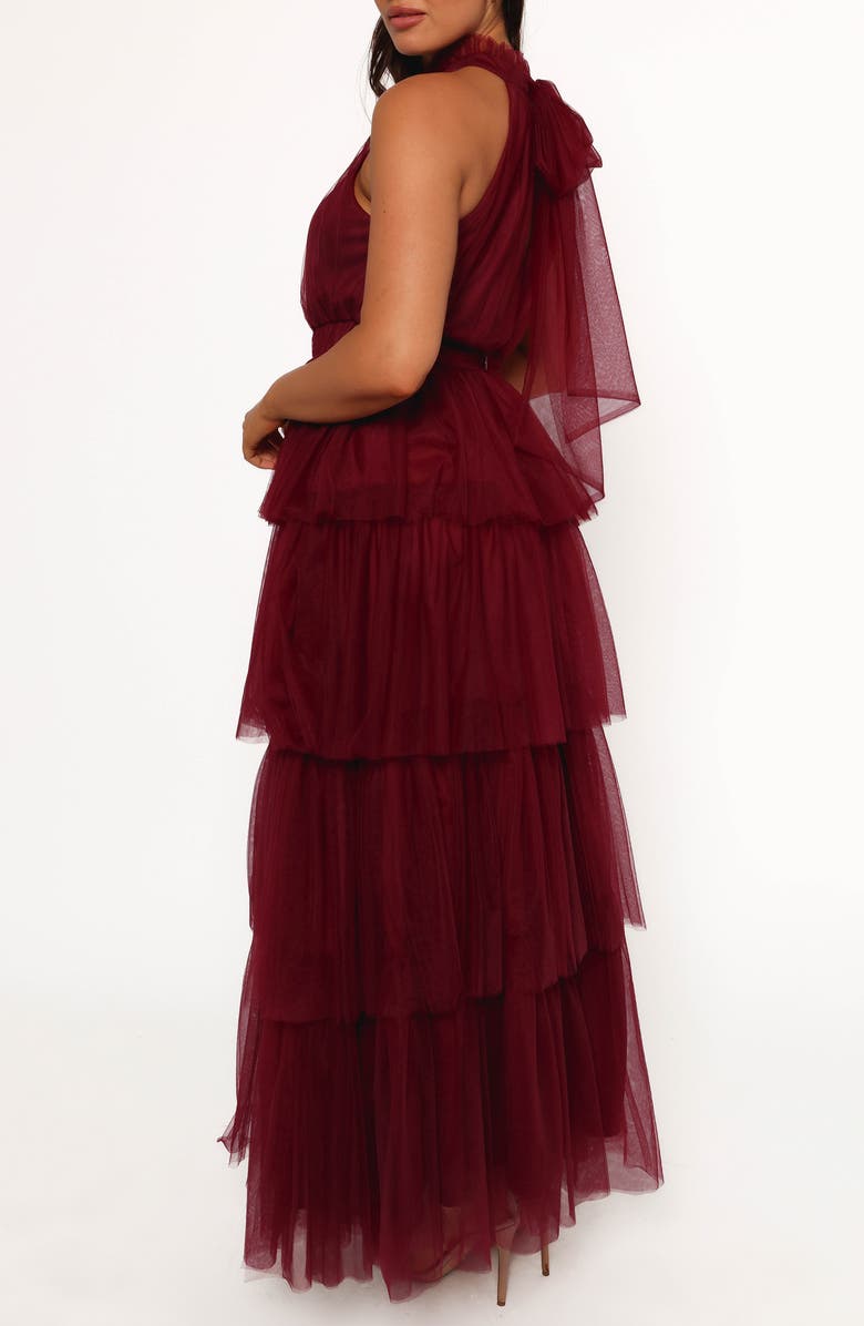 Petal & Pup Frances Halter Neck Tiered Tulle Maxi Dress, Alternate, color,
