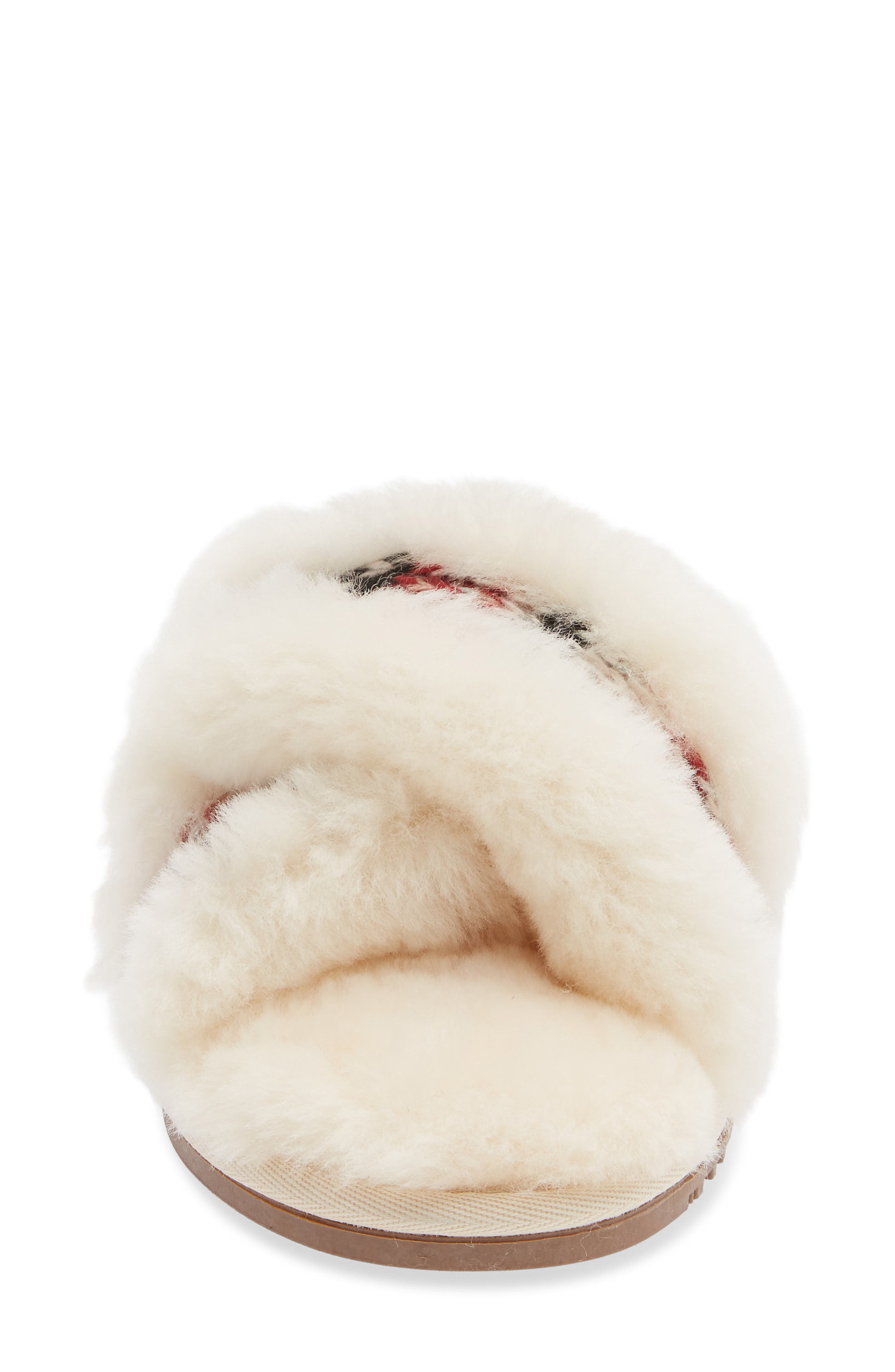 Eden Genuine Shearling Slipper, Alternate, color, CREAM