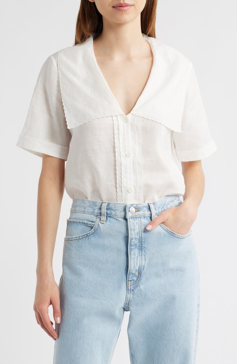FRAME The Sailor Button-Up Top, Main, color,