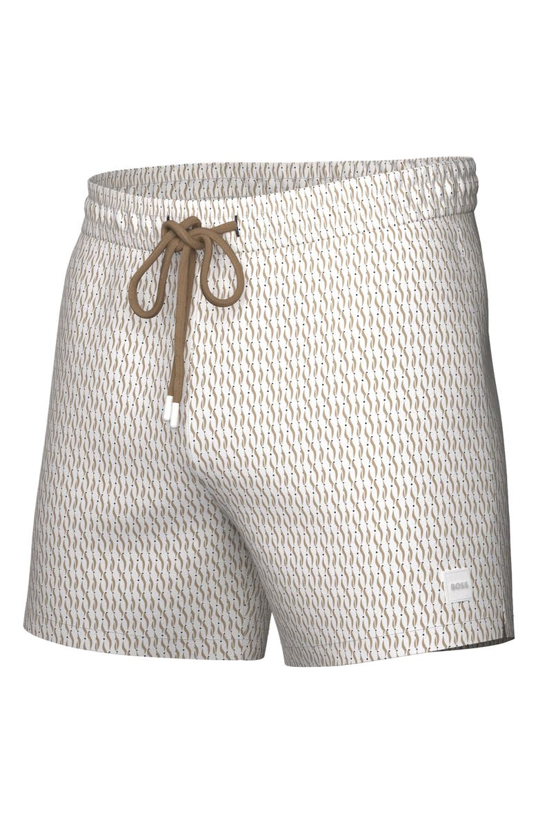 BOSS Vibe Swim Trunks, Alternate, color, Natural