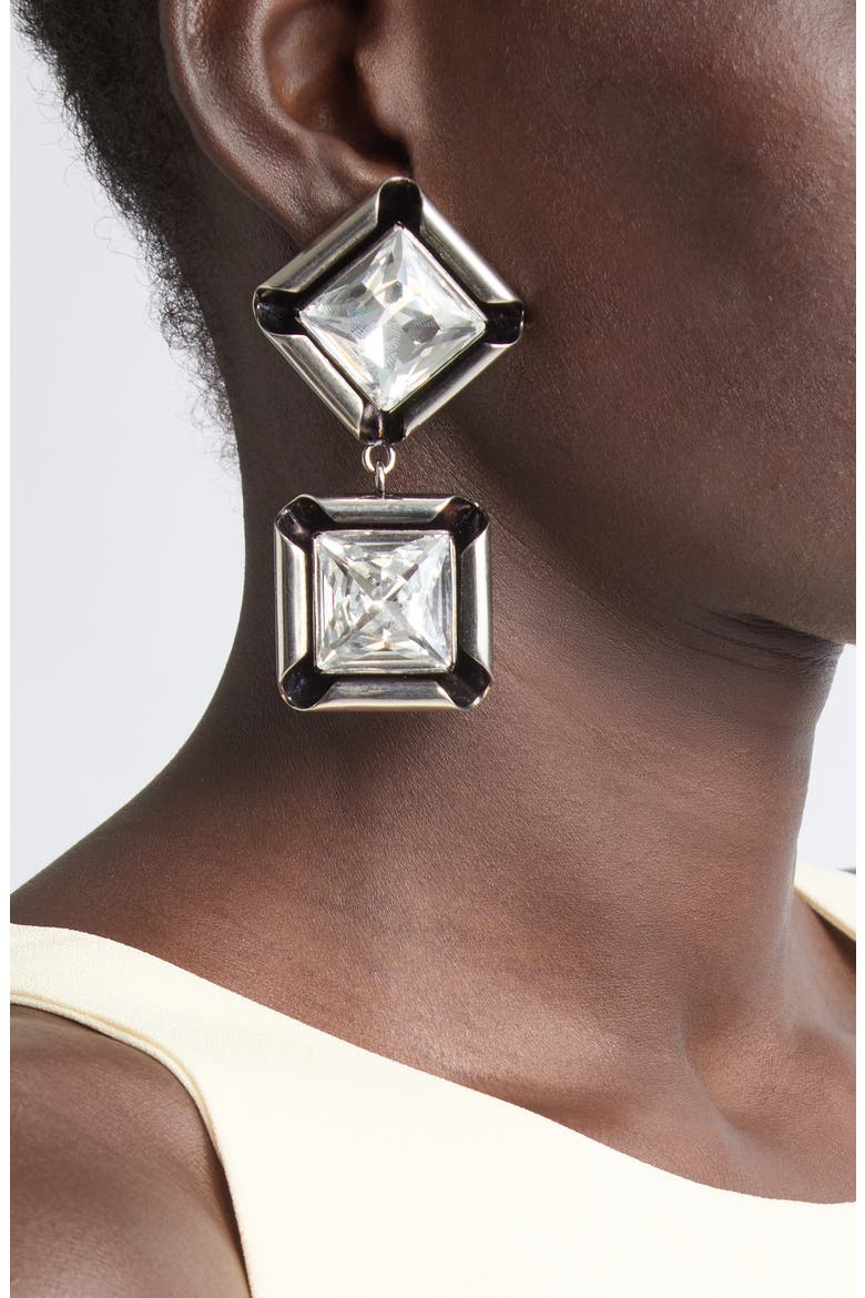 Deconstructed Crystal Drop earrings, Alternate, color, ANTIC SILVERY