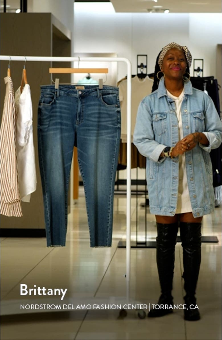 Reese Fab Ab Raw Hem High Waist Ankle Slim Jeans, sales video thumbnail