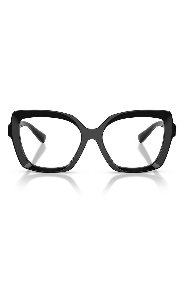 Dolce&Gabbana 53mm Butterfly Optical Glasses, Main, color, Black