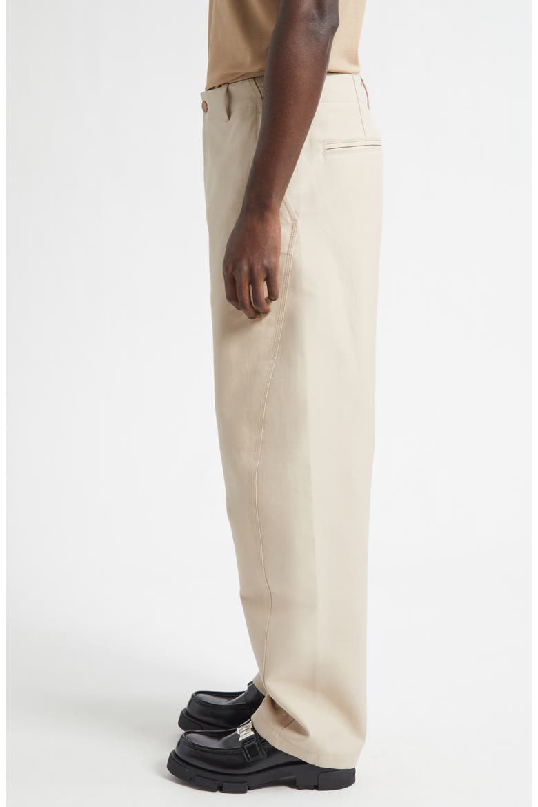 Couture Seam Cotton Twill Workwear Pants, Alternate, color, BEIGE