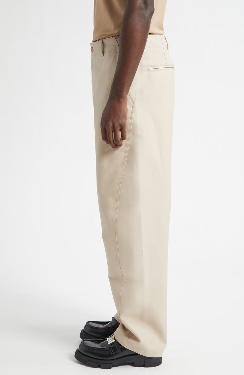 Givenchy Couture Seam Cotton Twill Workwear Pants, Alternate, color, Beige