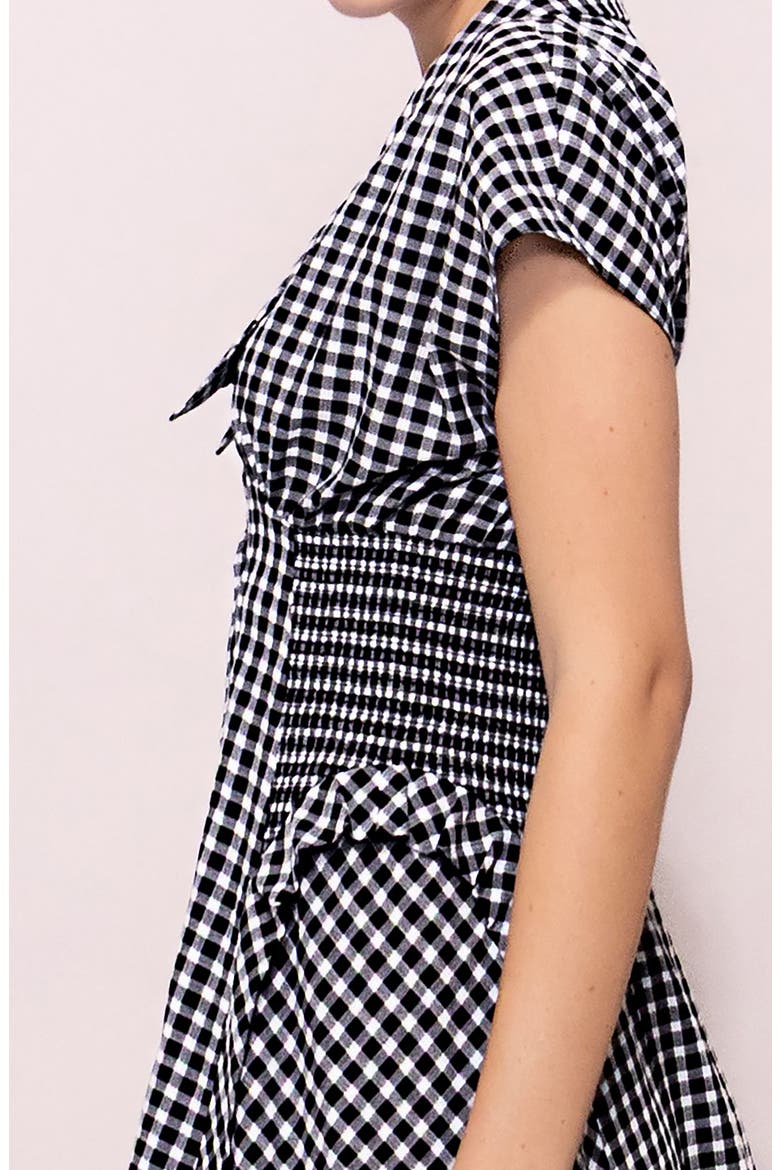 Gingham Smocked Waist Maxi Dress, Alternate, color, BLACK WHITE GINGHAM
