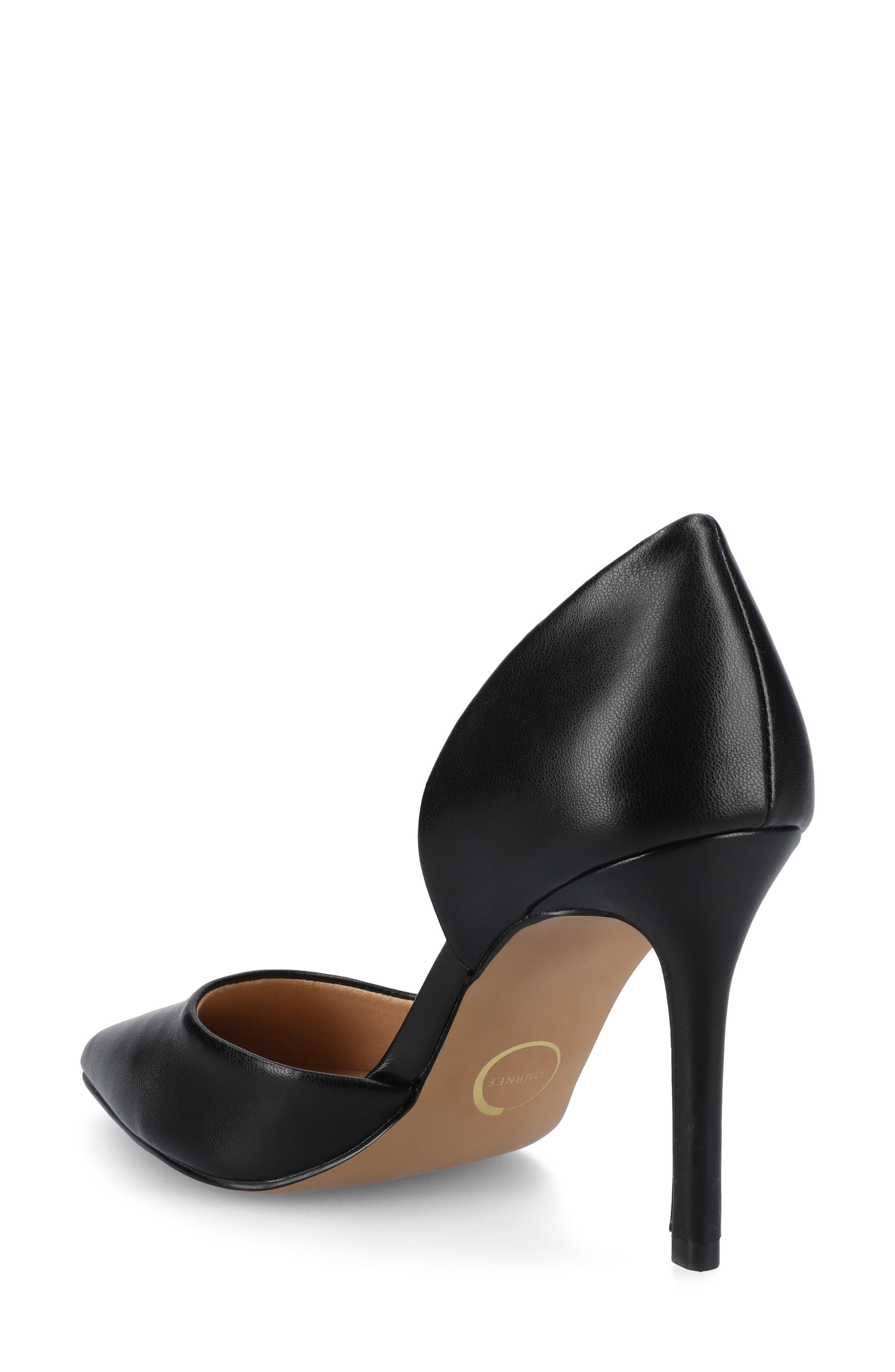 Journee Collection Blanca Half d'Orsay Pump, Alternate, color, Black