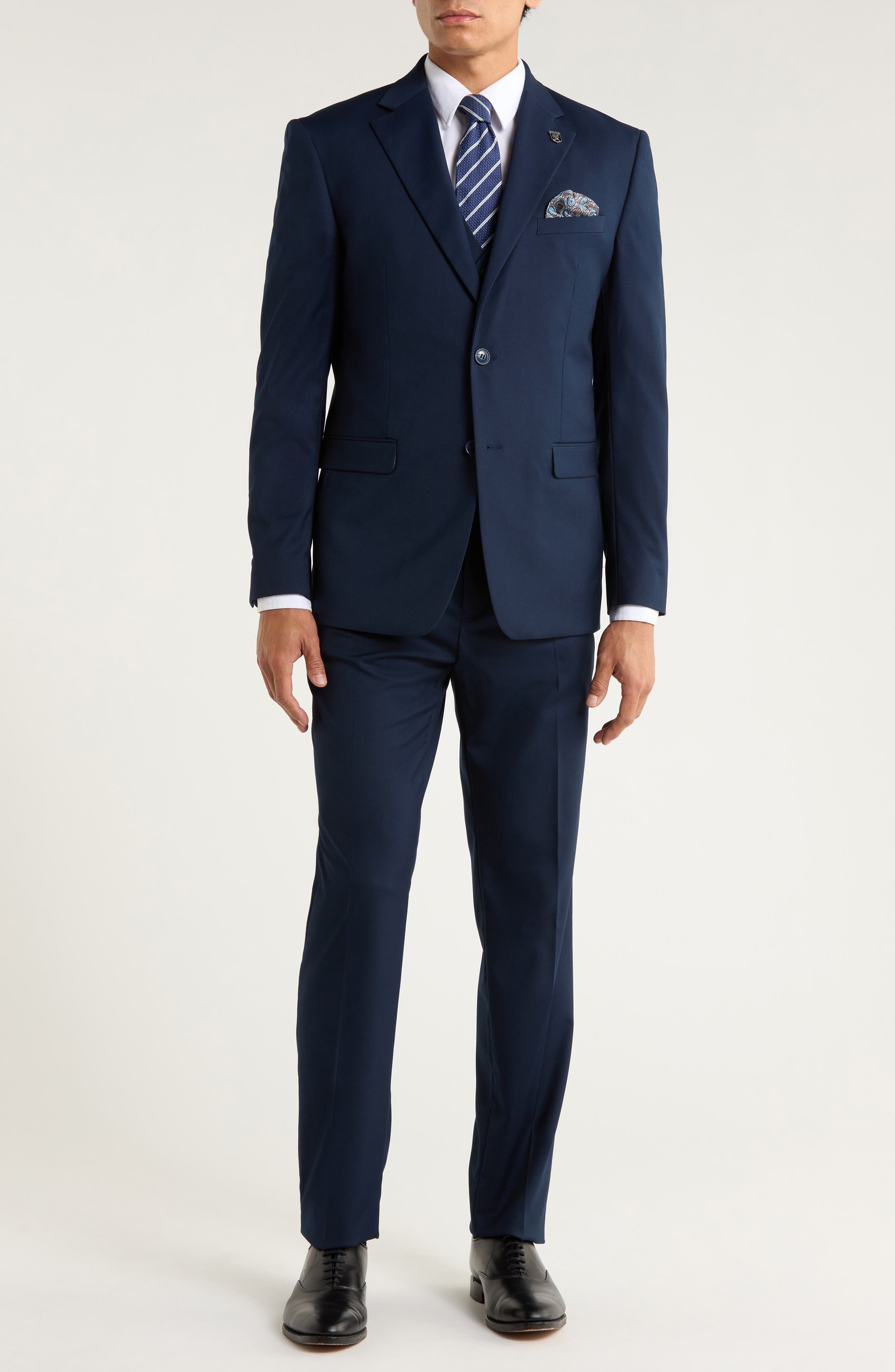 ZEGARIE Navy Mélange 3-Piece Suit