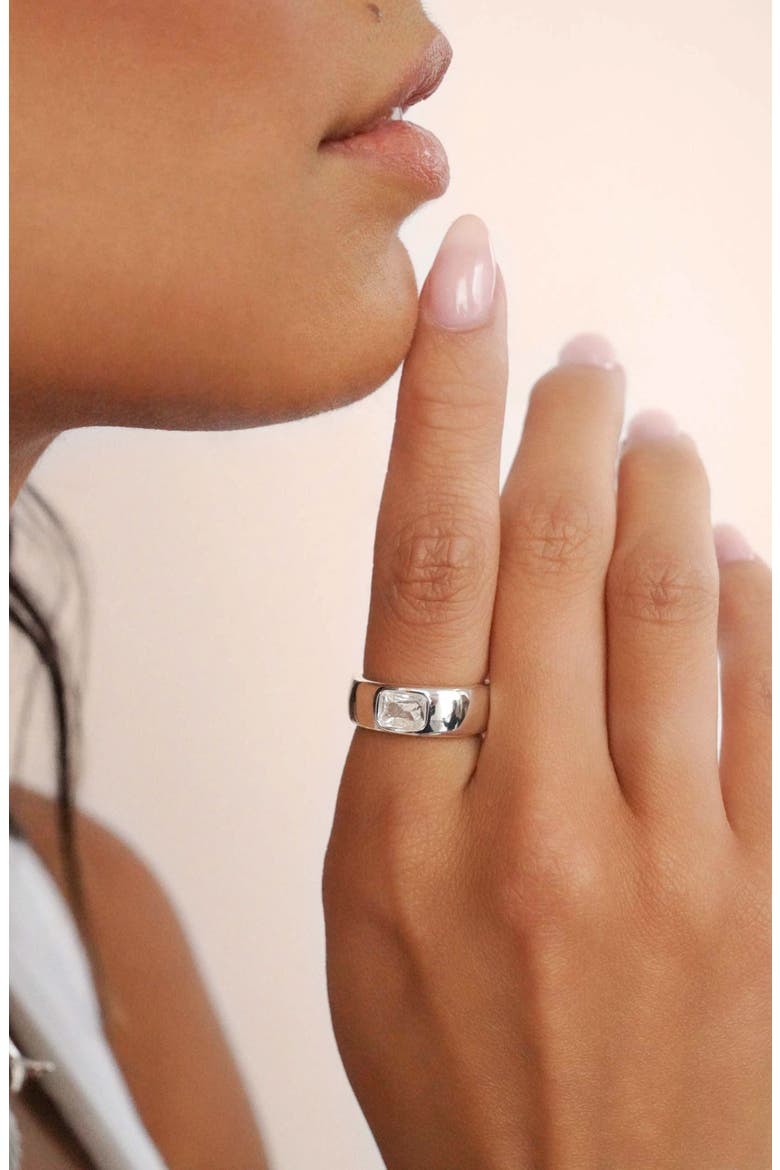 Treasure Cubic Zirconia Ring, Alternate, color, SILVER
