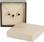 Nadri Natural Beauty Crystal Cluster Stud Earrings & Necklace Set