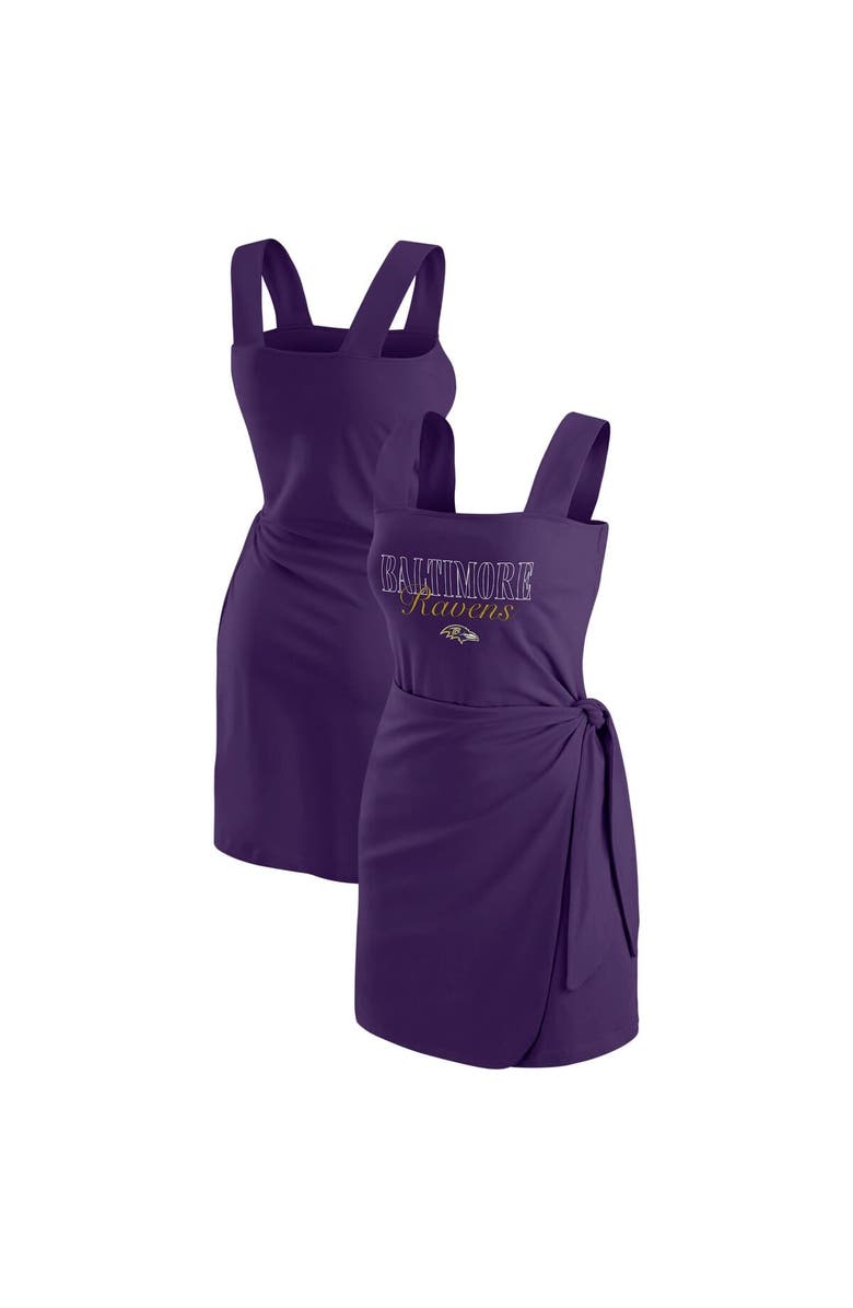 WEAR by Erin Andrews Women's WEAR by Erin Andrews Purple Baltimore Ravens Wrap Dress, Main, color, Purple