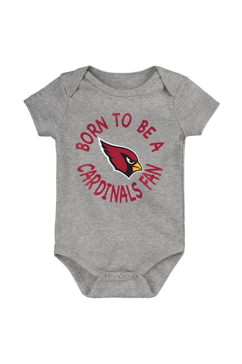 Infant Cardinal/Black/Gray Arizona Cardinals Born to Be 3-Pack Bodysuit Set, Alternate, color, Cardinal