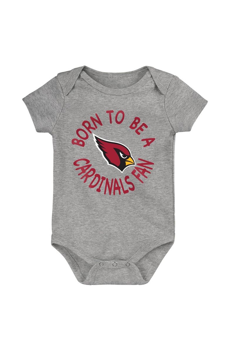 Outerstuff Infant Cardinal/Black/Gray Arizona Cardinals Born to Be 3-Pack Bodysuit Set, Alternate, color, Cardinal