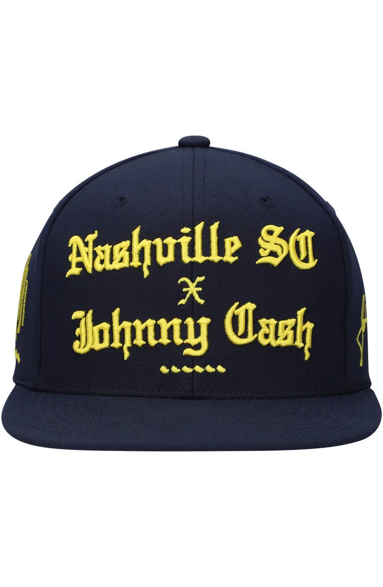 Mitchell & Ness Men's Mitchell & Ness Navy Nashville SC x Johnny Cash Snapback Adjustable Hat, Alternate, color, 