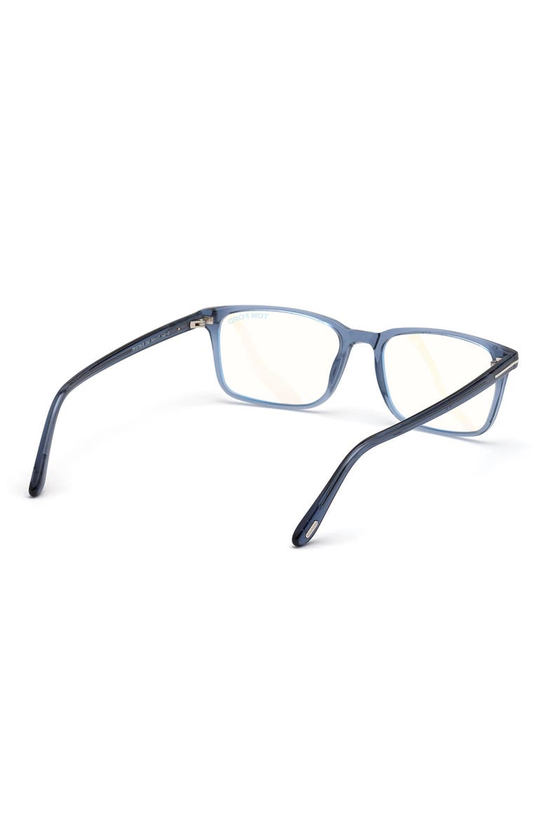56mm Rectangular Blue Light Blocking Optical Glasses, Alternate, color, BLUE PALLADIUM / T LOGO