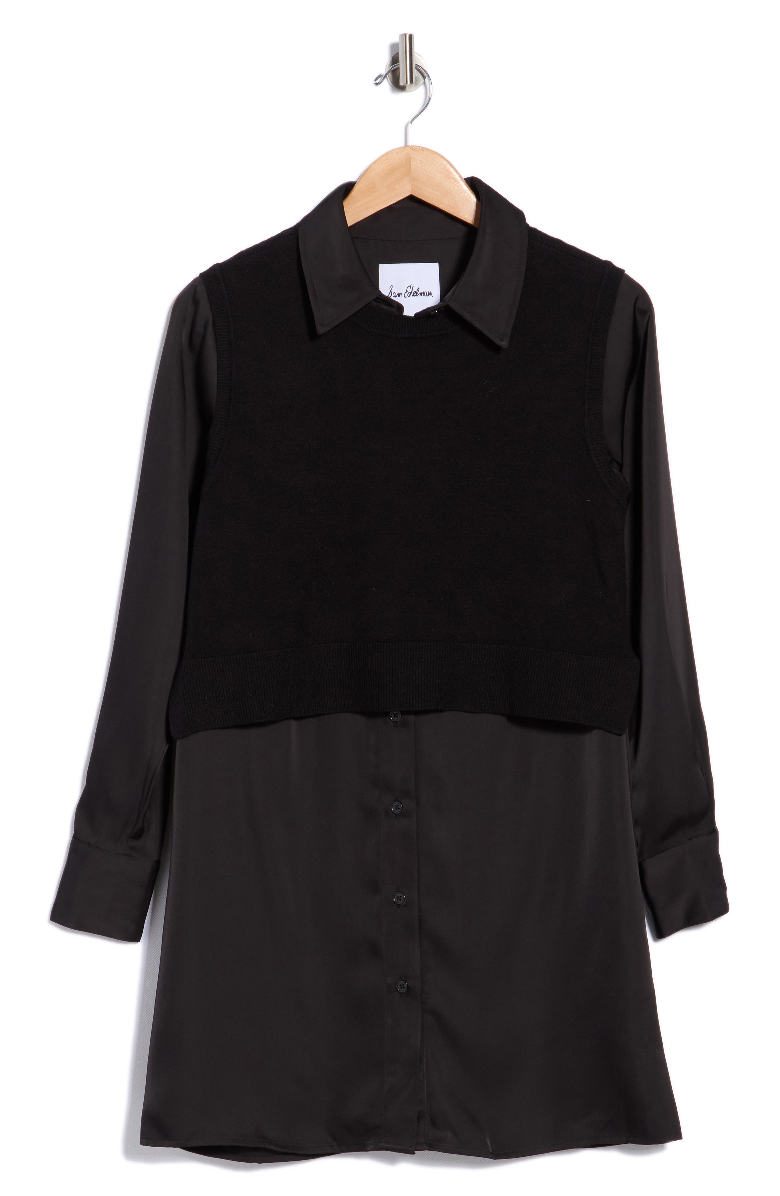Layered Long Sleeve Shirtdress