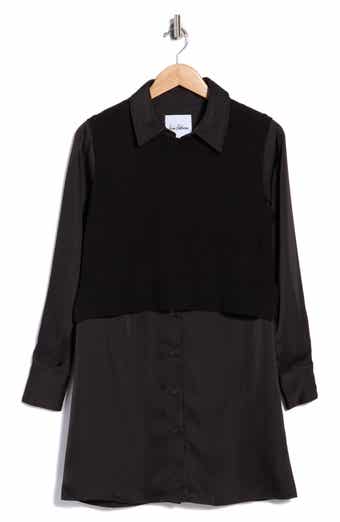Layered Long Sleeve Shirtdress