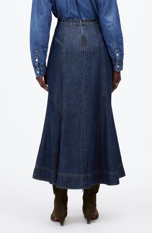 Madewell Airy Denim Midi Circle Skirt In Blue