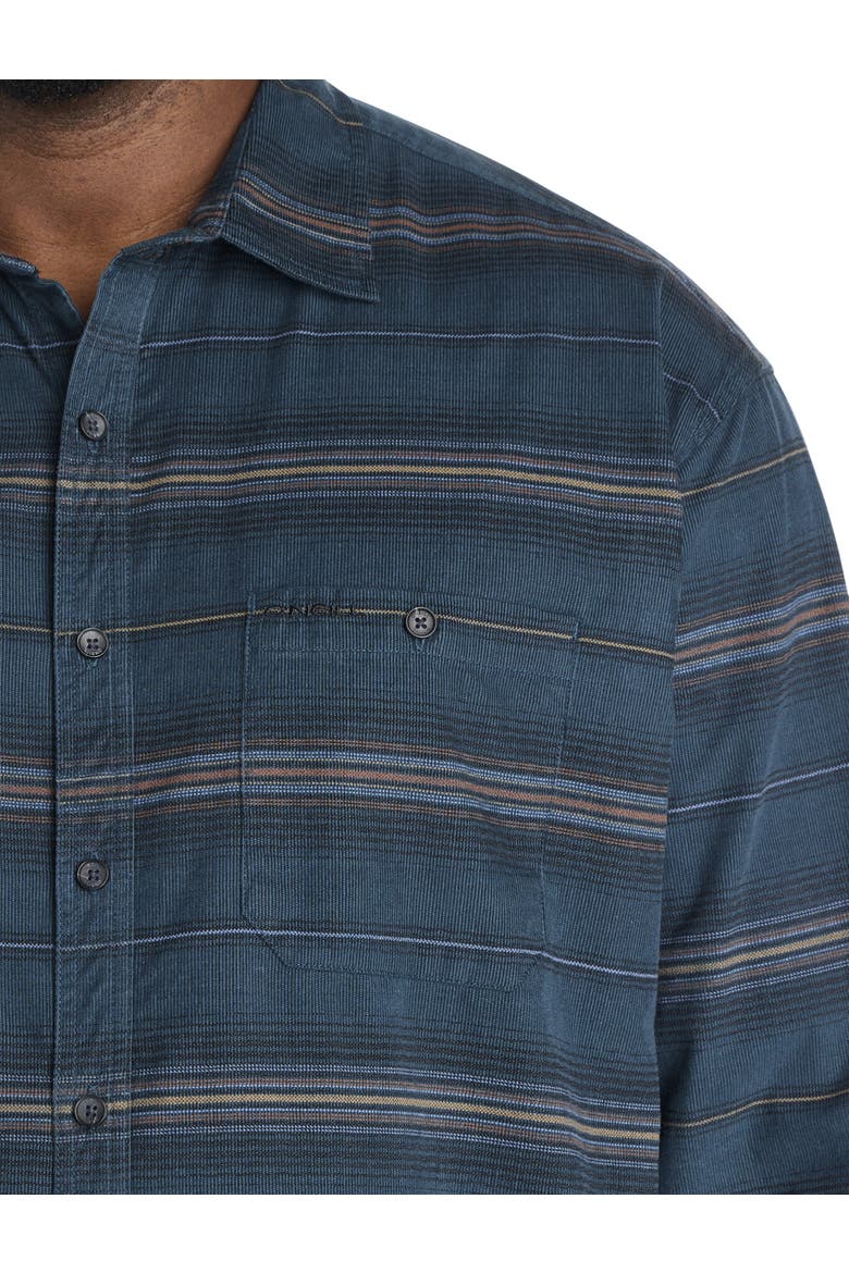 Big & Tall Caruso Striped Cord Shirt, Alternate, color, MIDNIGHT NAVY