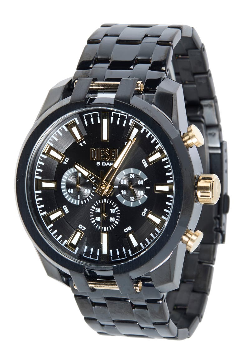 Split Chronograph Watch, Main, color, BLACK