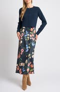 Ted Baker Patricia Scalloped Crewneck Cardigan & Floral Dress Set