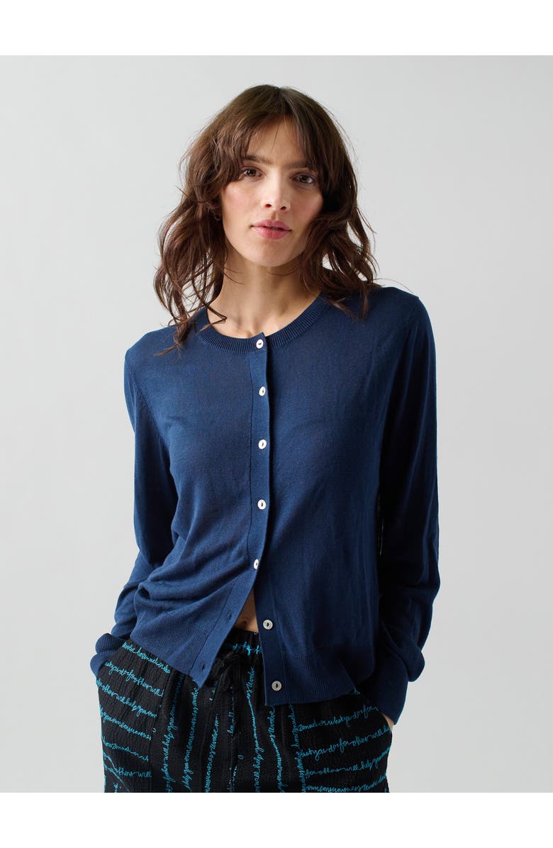 Lingua Franca Silk Blend Cardigan, Main, color, 