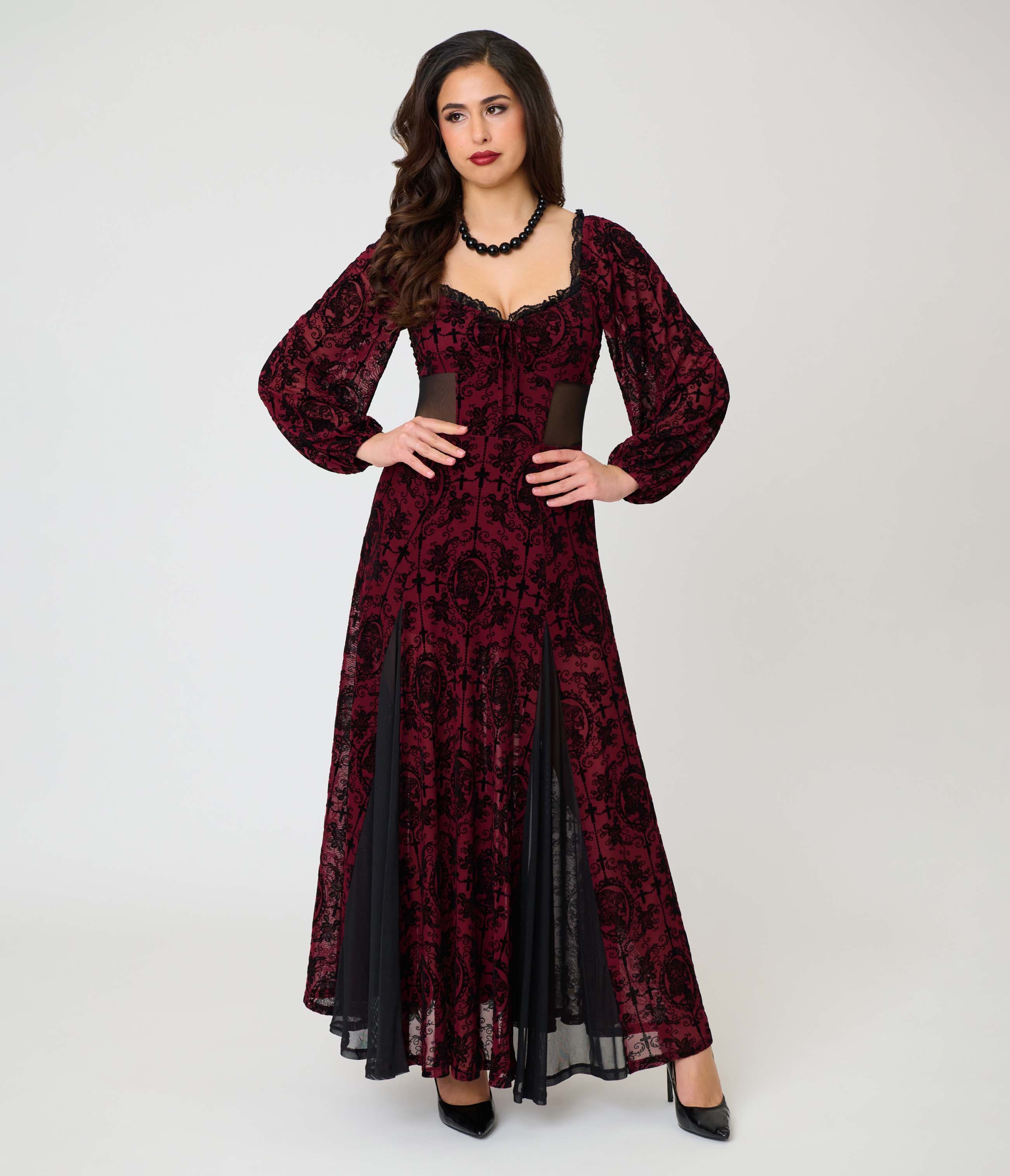 selected Red Swirling Floral Print