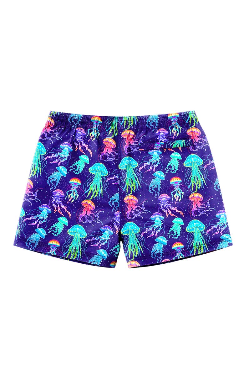 Limeapple Boys Neon Jellyfish Print Board Shorts, Alternate, color, Multicolor