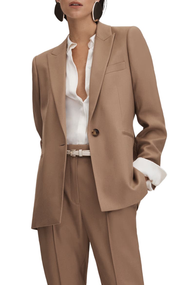Wren One-Button Blazer, Main, color, MINK NEUTRAL