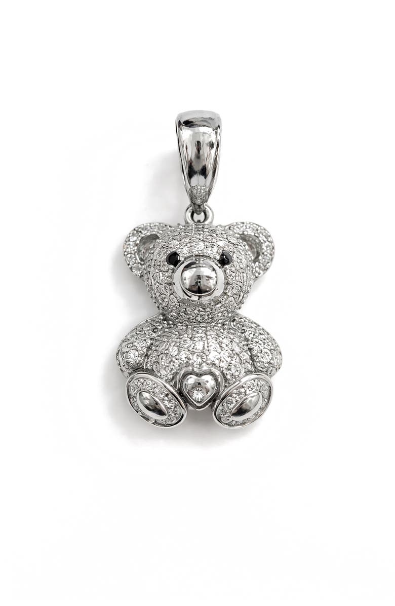 BEST SILVER Moissanite Bear Pendant, Main, color, 