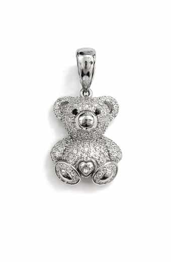 BEST SILVER Moissanite Bear Pendant