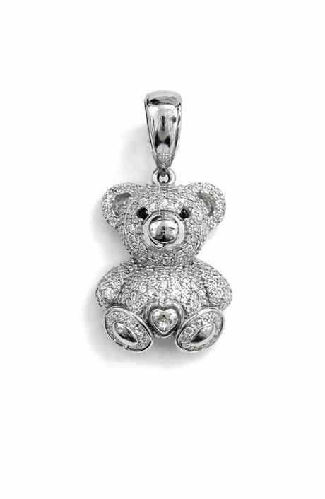 BEST SILVER Moissanite Bear Pendant