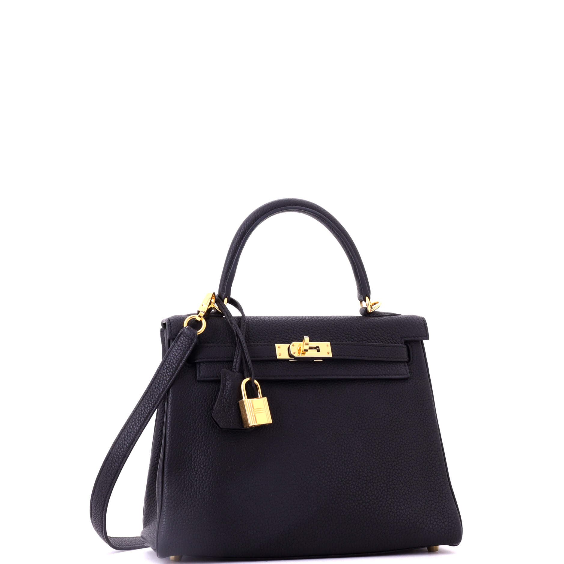 Pre-Owned Hermes Kelly Handbag Black Togo with Gold Hardware 25, Alternate, color, Noir