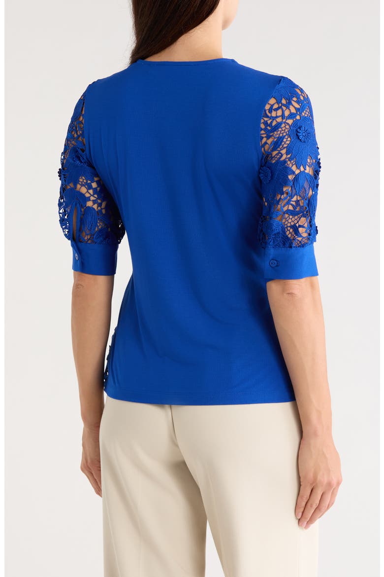 The Estella Lace Top, Alternate, color, INDIGO SKY