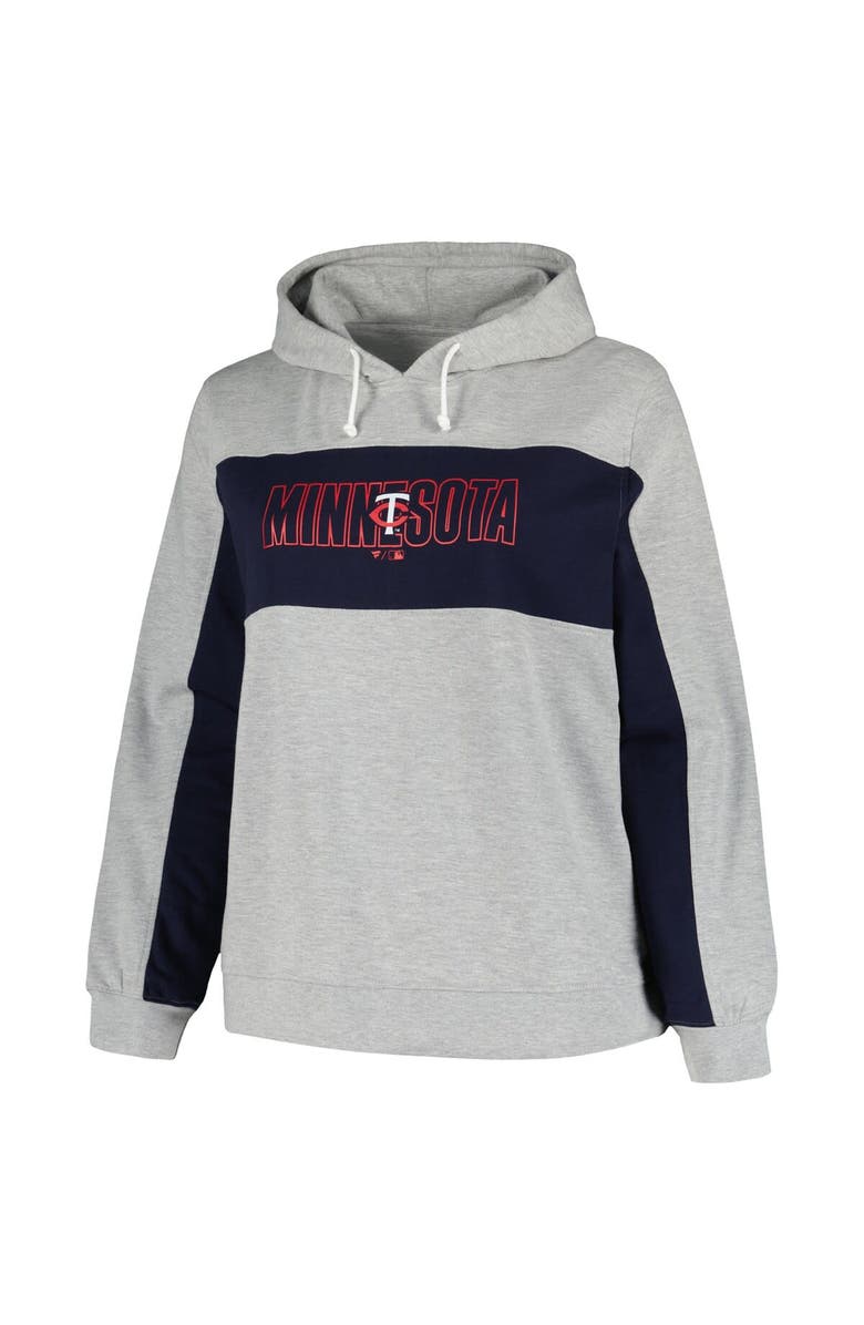 PROFILE Women's Profile Heather Gray Minnesota Twins Plus Size Pullover Hoodie, Alternate, color, 