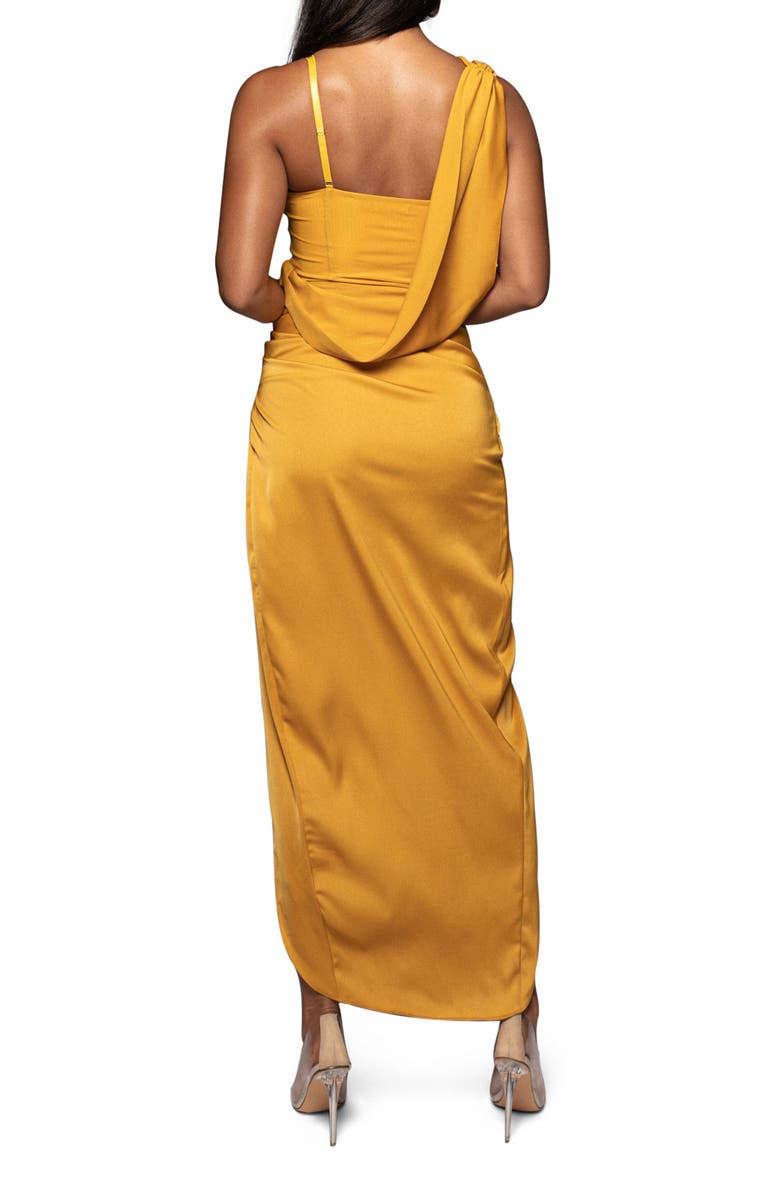 JLUXLABEL Kristiana Bustier Satin Gown, Alternate, color, Yellow
