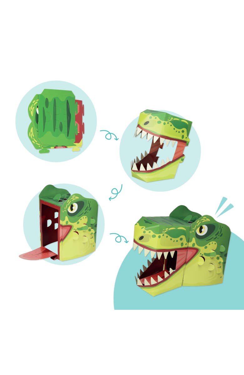 3D Paper Mask 3D Paper T-Rex Mask Craft for Kids (2 Pack), Fun & Easy Activity for Creative Play, Alternate, color, Green