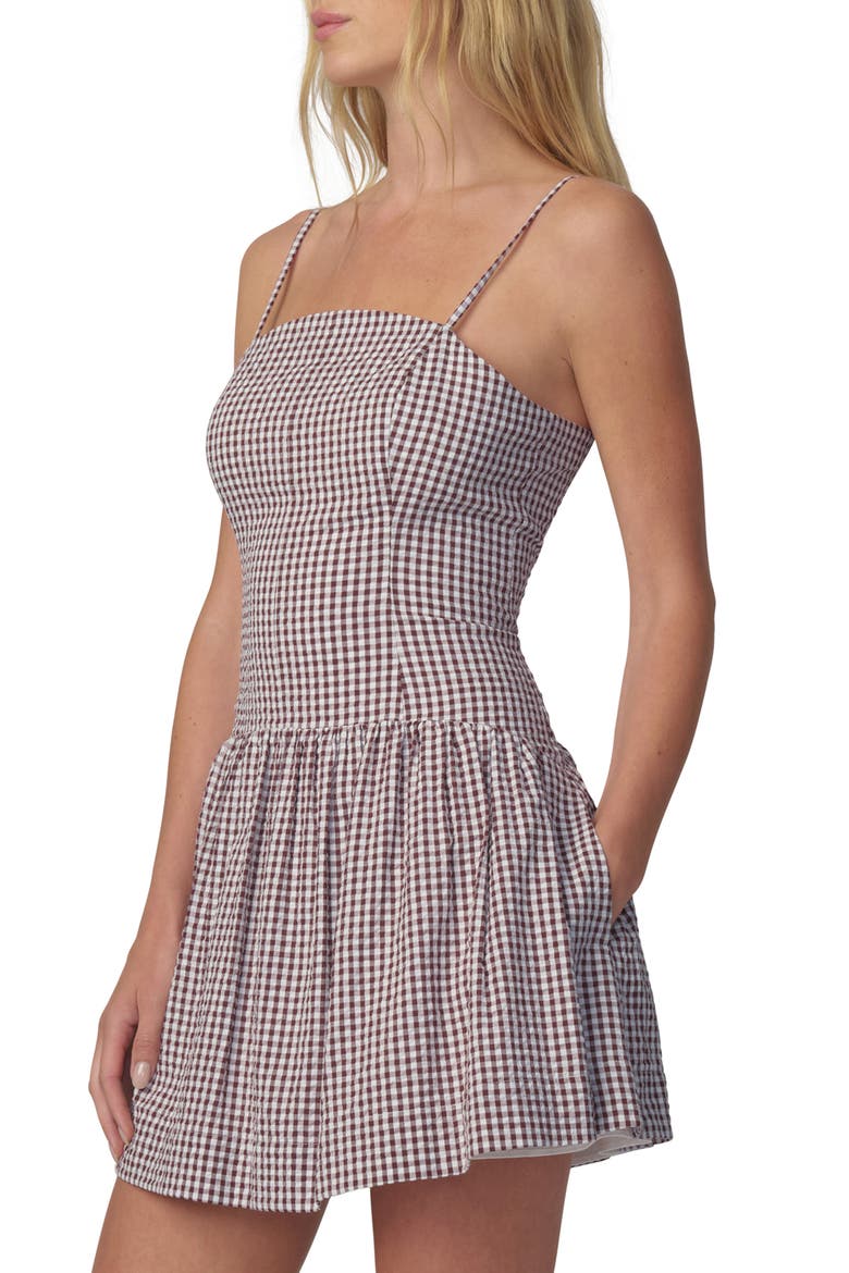 The Mara Check Minidress, Alternate, color, MACCHIATO GINGHAM