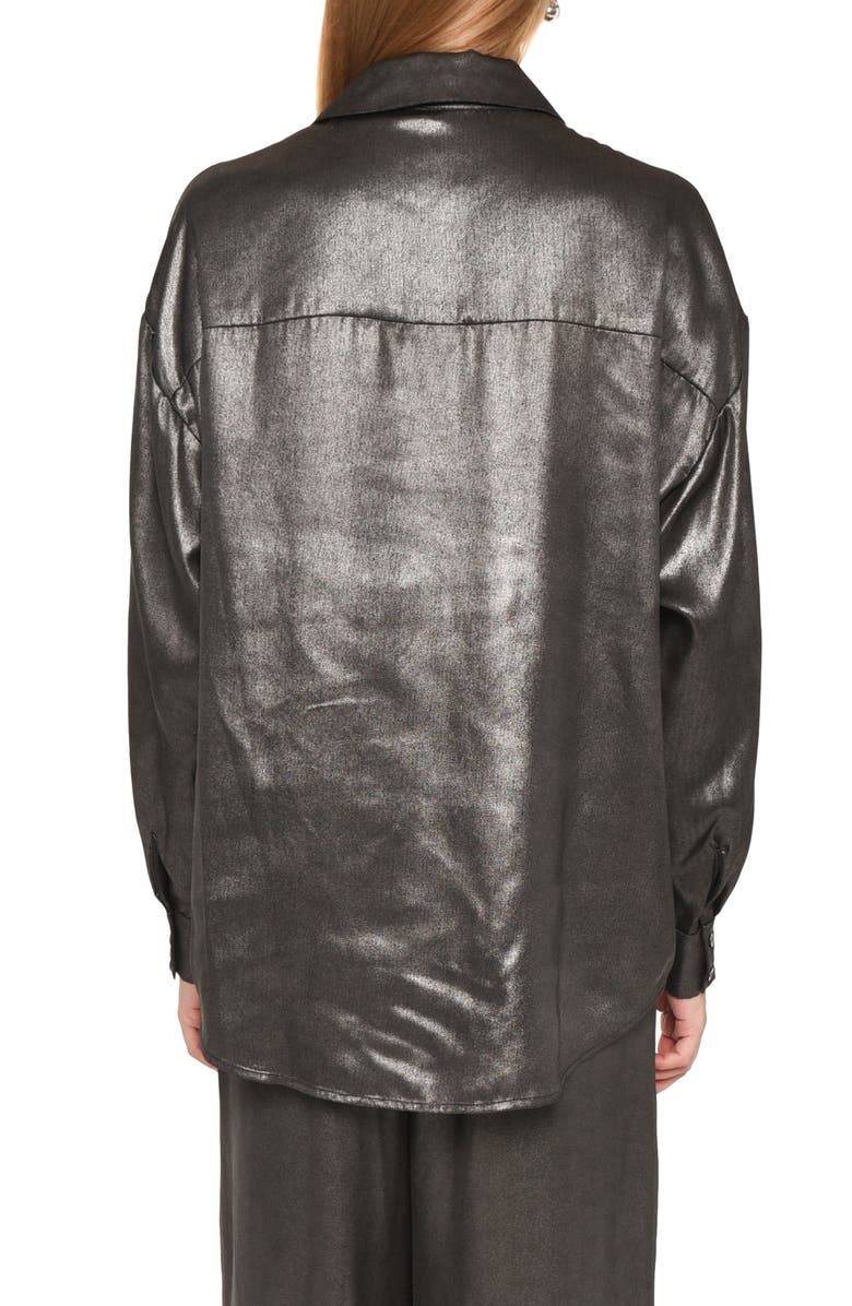 WAYF x Jourdan Sloane Ariana Metallic Button-Up Shirt, Alternate, color, 