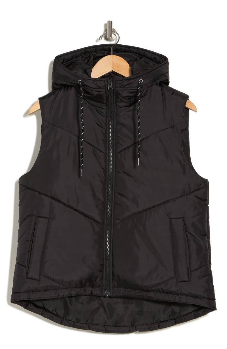 Z by Zella Hooded Short Puffer Vest, Alternate, color,