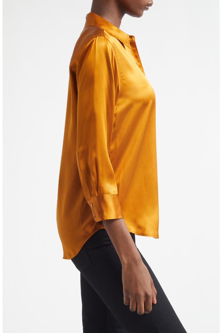 Dani Silk Charmeuse Blouse, Alternate, color, DIJON