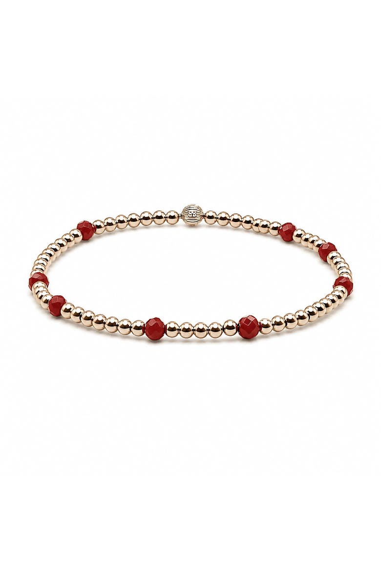 Ruby Gold Filled Beaded Bracelet, Main, color, Gold