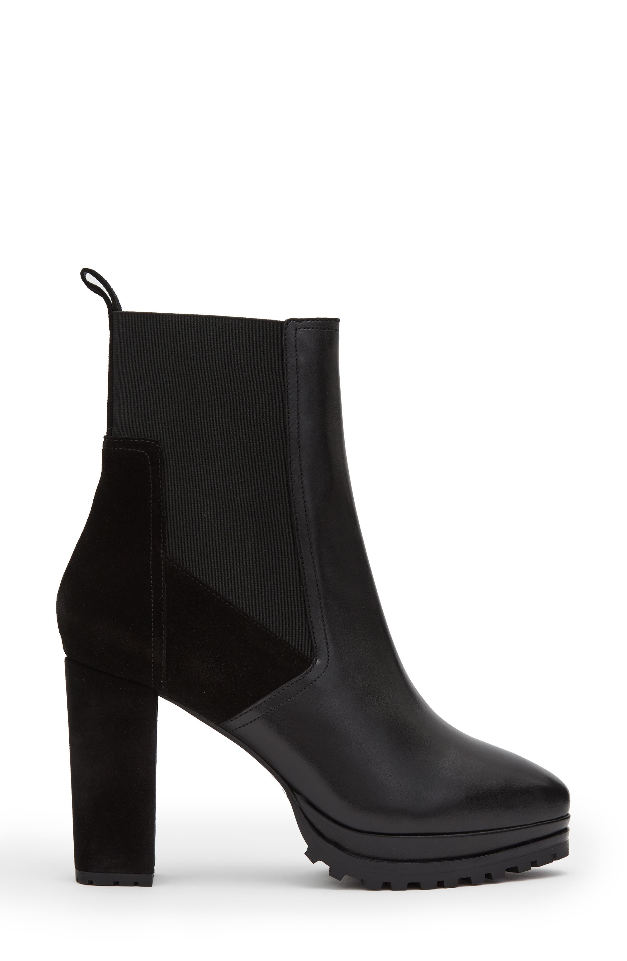 Sahara Platform Lug Sole Boot, Alternate, color, BLACK