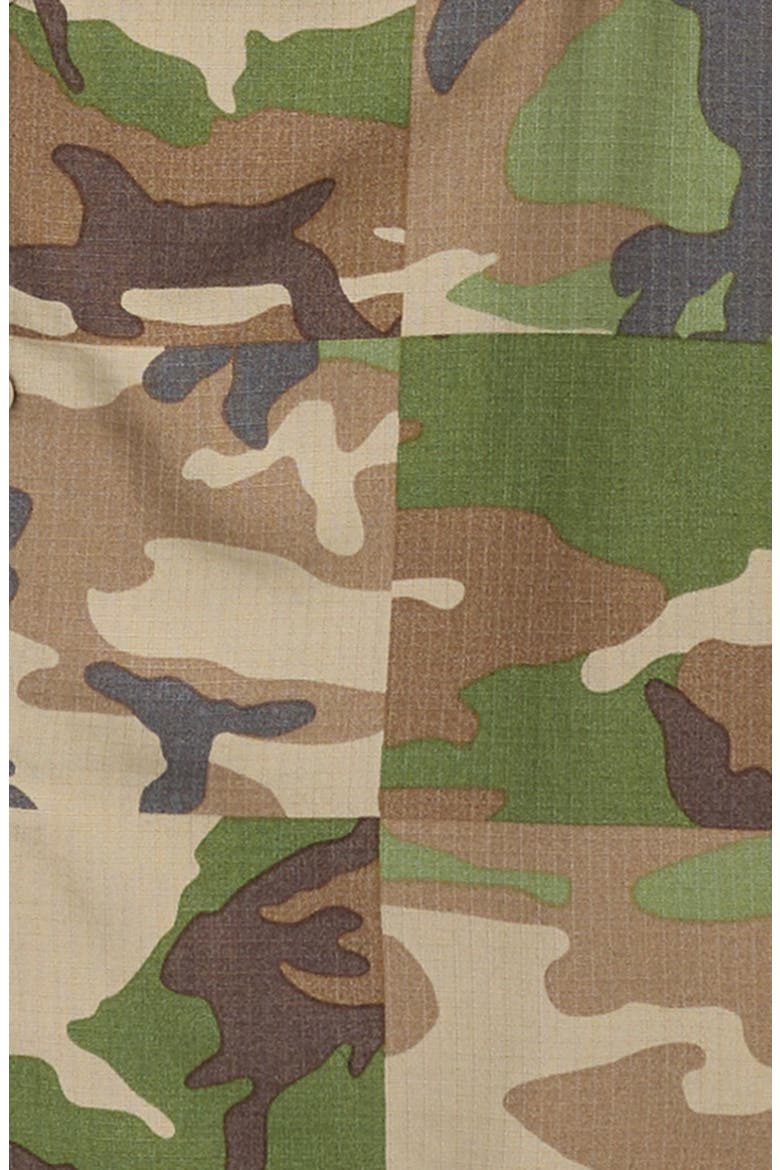 Kids' Checkerboard Camo Camp Shirt, Alternate, color, ALUMINUM CAMO