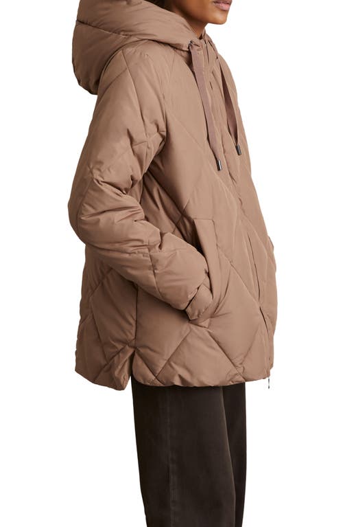 Shop Reiss Thea Diamond Quilted Parka In Mink Neutral