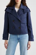 Michael Kors Crop Trench Coat with Removable Hood